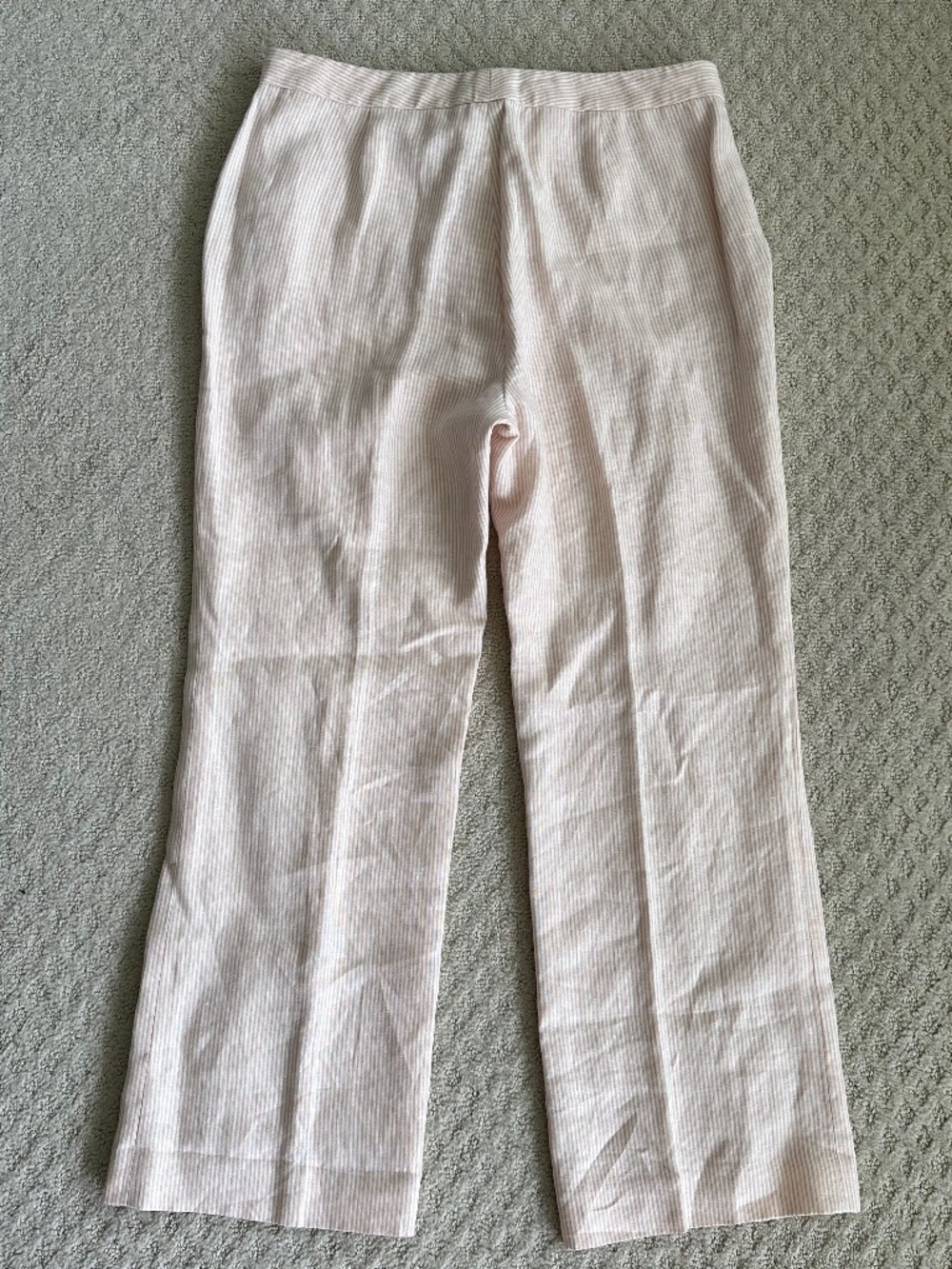 Lauren Ralph Lauren Striped Straight Leg Linen Trousers 14P Lightweight Preppy - Picture 10 of 14